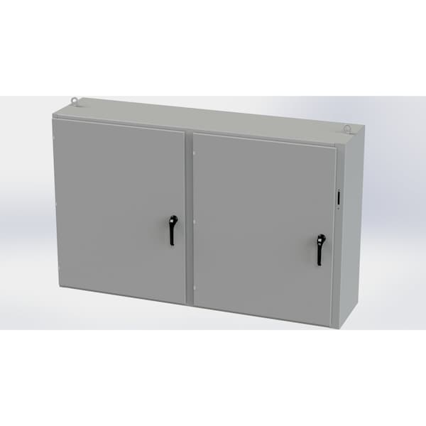 3 Point Latch with Coinproof/Padlock Handle Electrical Enclosures, 48 in H, 18 in D, 77-3/4 in W